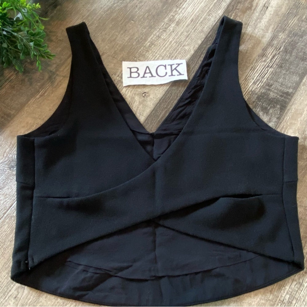 FREE PEOPLE Black Criss Cross Back, Cropped Tank, Size Small - Picture 5 of 13